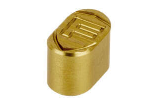 Fortis billet magazine release button is precisely machined from 6061-T6 aluminum with gold anodized finish